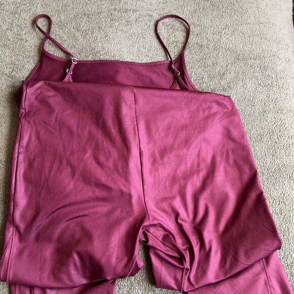Wild Fable Faux Leather Jumpsuit, Burgundy, Size Large - Picture 12 of 13